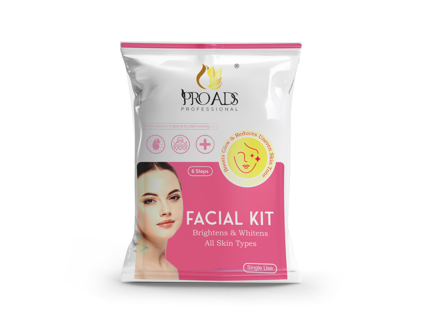 PROADS  BRIGHTEN & WHITENS FACIAL KIT (6-STEPS)